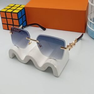 Luxe Rimless Gradient Sunglasses – Gold Accent Designer Frame