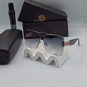 Versace Rimless Square Gradient Sunglasses – Gold Metal Frame